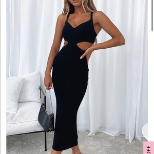 Downtown Girl Midi Dress Black. Never worn before.